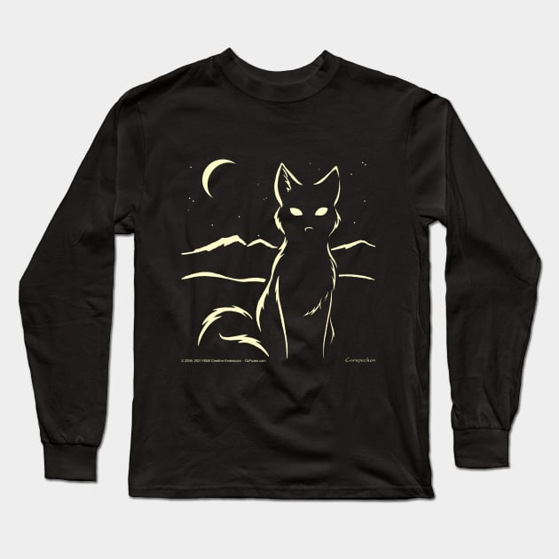 Moonlit Fox Long Sleeve T-Shirt by OzFoxes